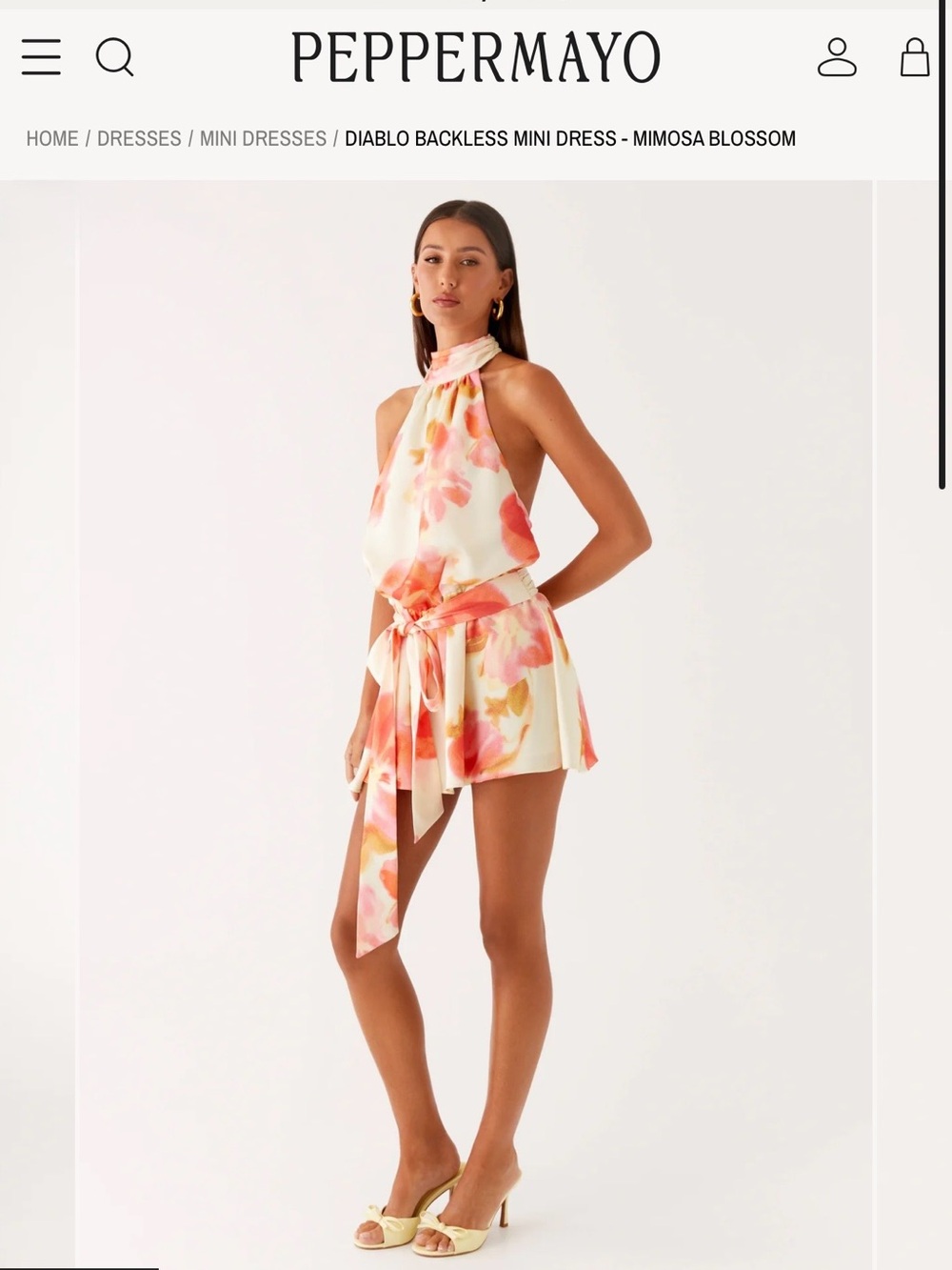Peppermayo Pink Halter Backless Summer Dress